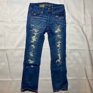 American Eagle crop distressed jeans
